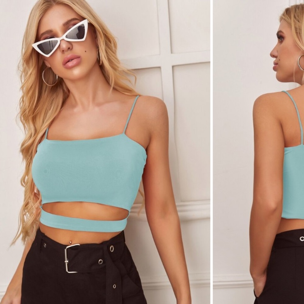 SHEIN Cut Out Crop Tank Top